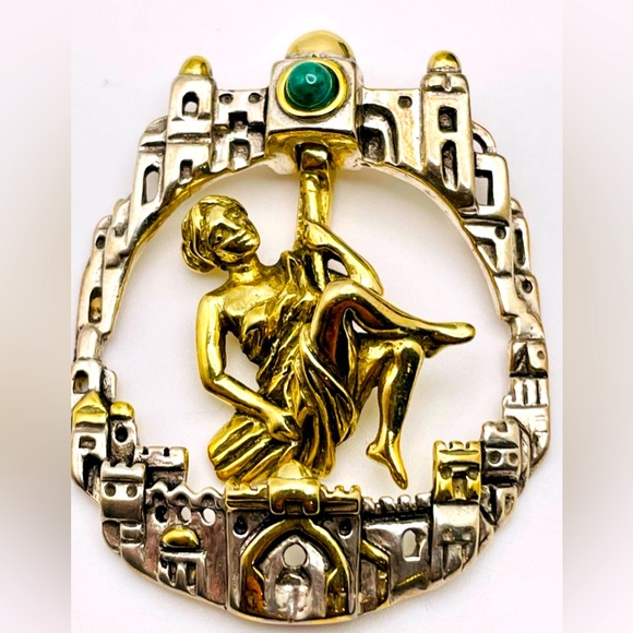 Vintage Frank Meisler Virgo Pendant / Pin Brooch 925 Silver - Picture 2 of 9